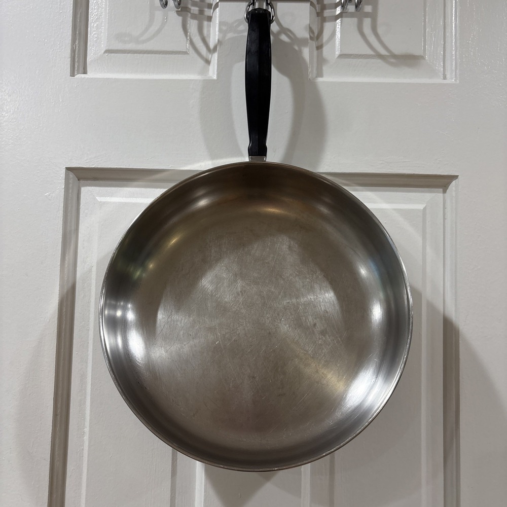 Farberware 10" Frying Pan Skillet Stainless Steel Aluminum Clad USA Vintage